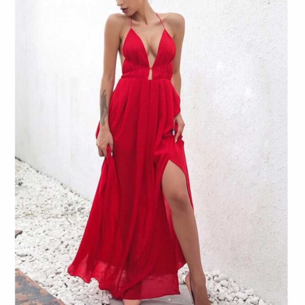 Brand new long red dress